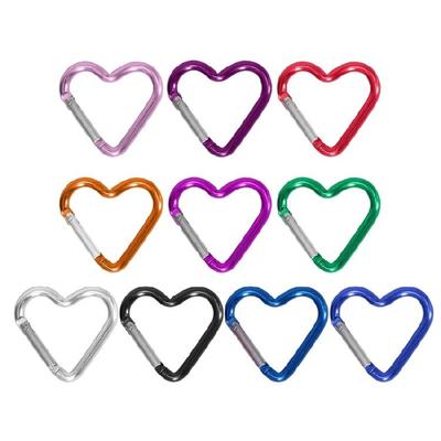Mosquetón con Forma de Corazón Hebillas Metálicas Mosquetón de Resorte Mosquetón de Alta Resistencia para Camping Senderismo Pesca Correas para Perros