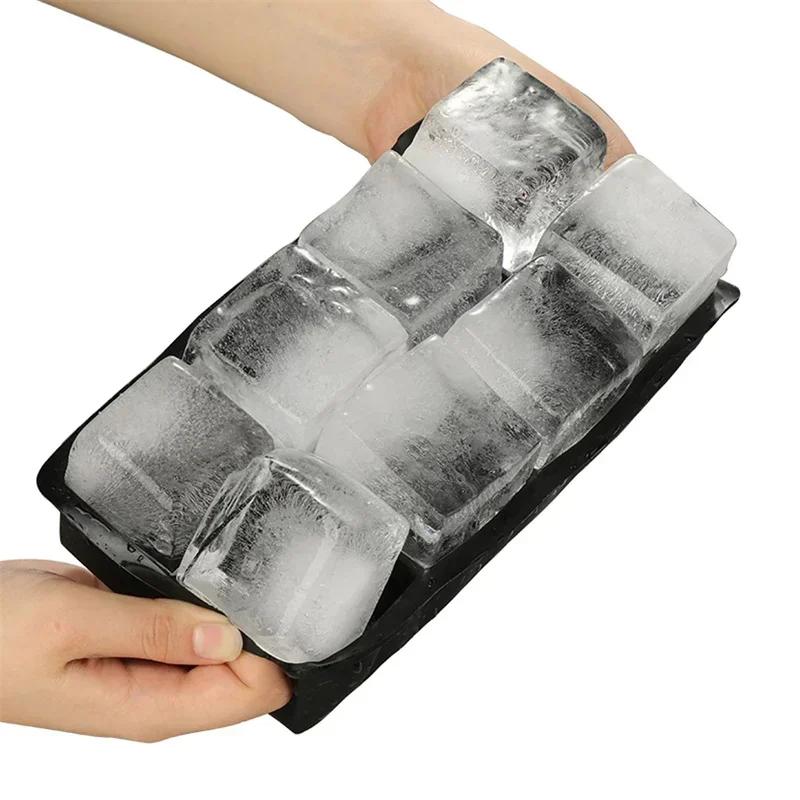 4/6/8/15 Grid Big Ice Tray Mold Food Grade Silicone with Lid Giant Ice Square Tray Summer DIY Ice Maker Home Bar Ice Ball Molds