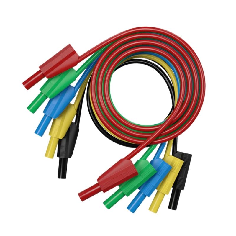

Professional Stackable Test Cord set 5Pcs 4mm Banana Plugs PA Wire 1meter Multimeter Accessories for Multimeter Repair 1