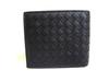 Authentic BOTTEGA VENETA Intrecciato Black Leather Small Bi-Fold Bill Wallet #a536  Refurbished