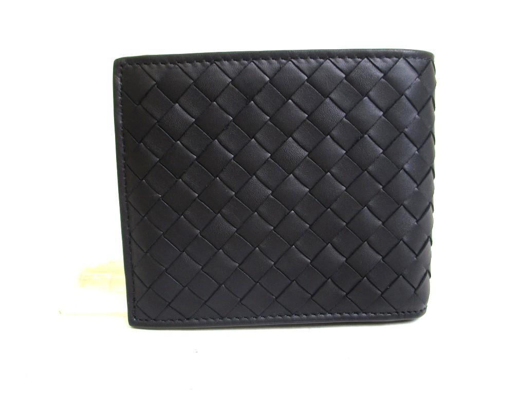 Authentic BOTTEGA VENETA Intrecciato Black Leather Small Bi-Fold Bill Wallet #a536  Refurbished