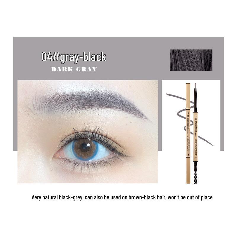 Makeup Xixi Golden Chopsticks Double-Ended Eyebrow Pencil - Ultra-fine Triangle, Waterproof & Smudge-Proof for Natural Brows