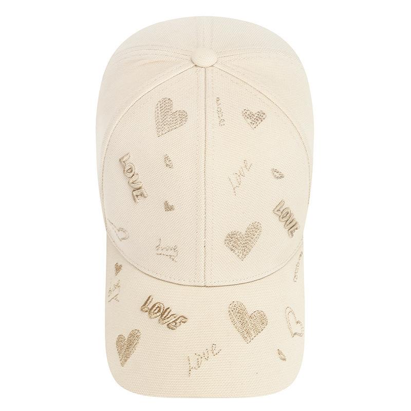 Wysokiej jakości czapka bejsbolowa damska ins pokazuje twarz mała twarda góra 3D trójwymiarowa złota linia LOVE moda wersja koreańska modna czapka