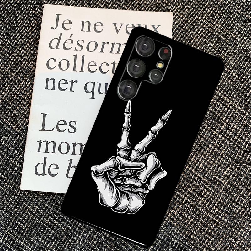 Skeleton Middle Finger Case For Samsung Galaxy S25 S24 Ultra S20 S21 S22 S23 Ultra S9 S10 Plus S25 FE Back Cover
