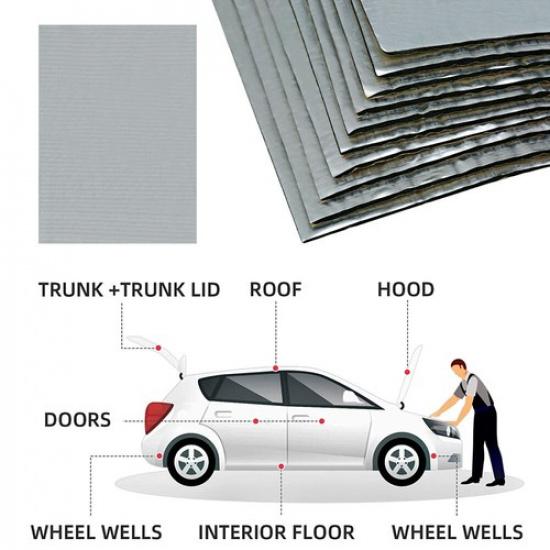 10Pcs 25*18cm*5mm Sound Deadener Heat ulation Mat Car ulation Hood Silent