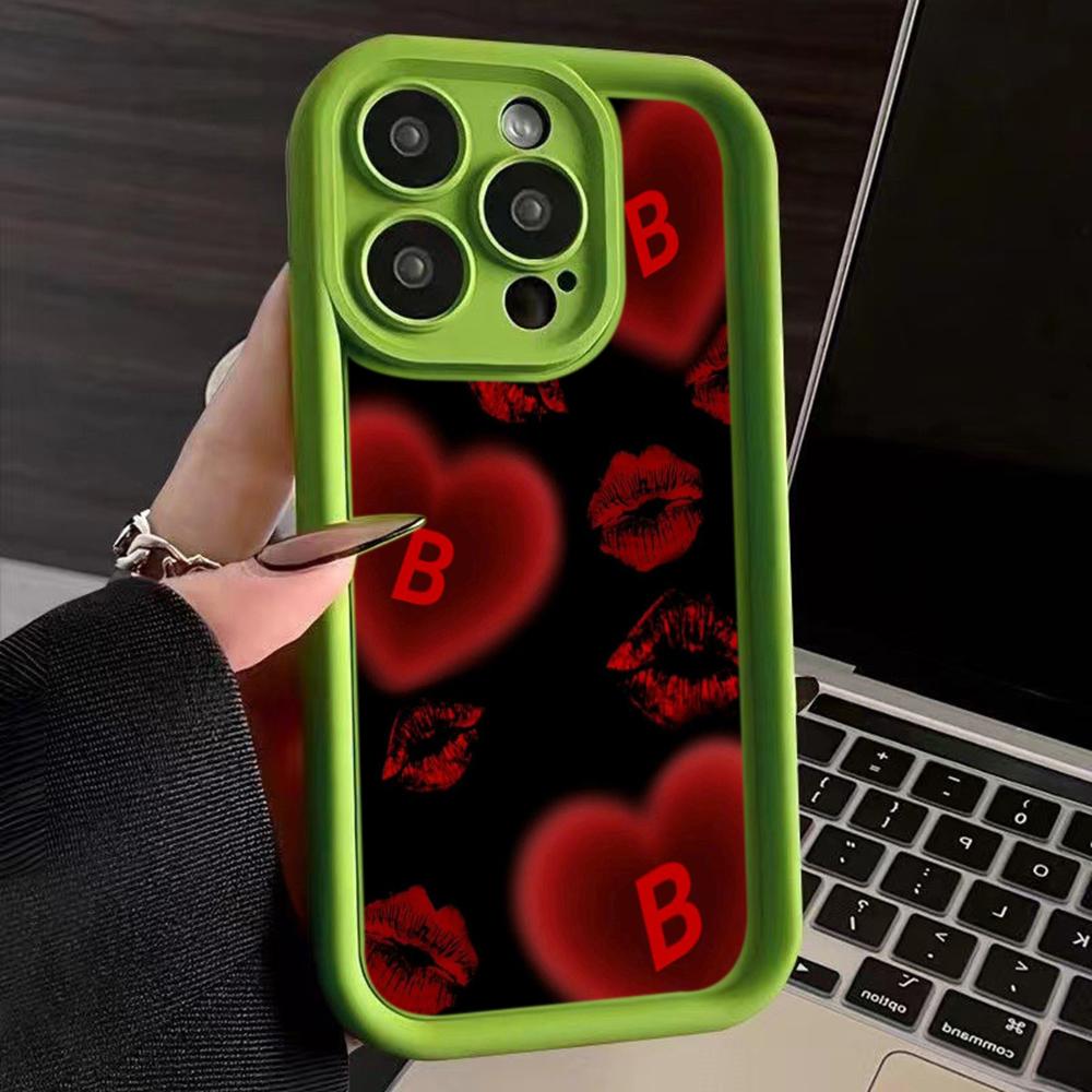 LZ22 Lips Kiss Digital Design Silicone Phone Case for iPhone 11 13 14 15 16 Pro Max 7 8 16 Plus 12 Mini XS Max XR Shockproof Back Cover