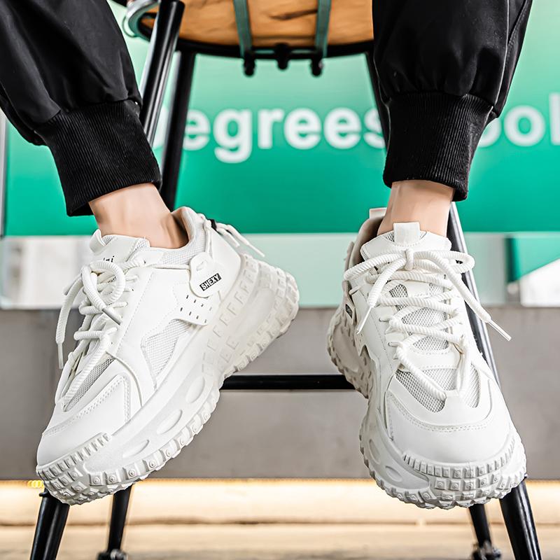 New Fashion Men 's Four Seasons Comfortable Thick Sole Shoes Students BoysTrending Soft Sole Breathable Casual Running Sneakers