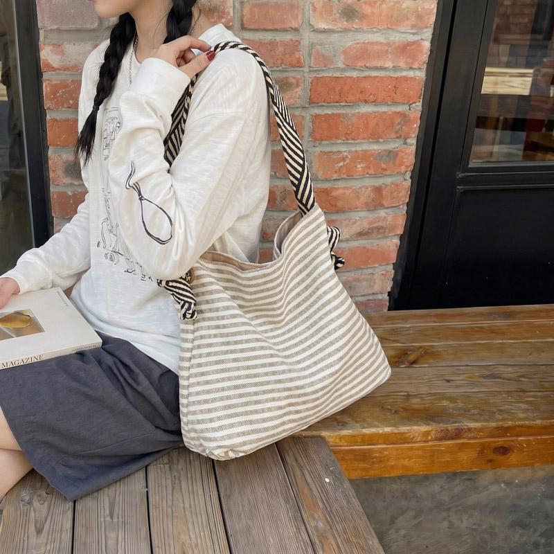 Sac Tote rayé grande capacité Sac à bandoulière pour femme Sac sous le bras