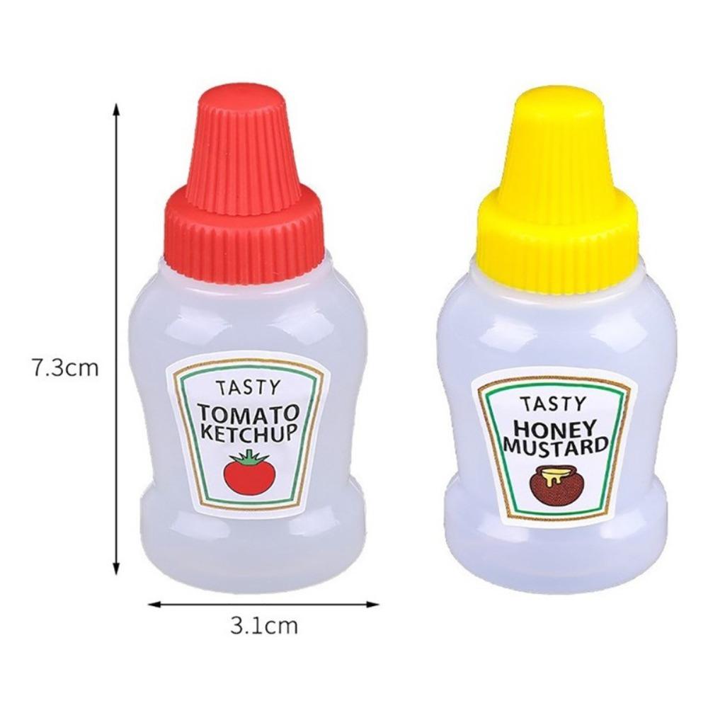 

2pcs Cartoon Ketchup Bottles Mini Dressing Dispensers Condiment Squeeze Bottle Kitchen Accessories 2pcs-honey&tomato Sauce