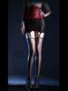 Sexy High Lace Waist Skirts Sets With Shiny Glossy Stocking Package Hip Sheer Skirts Garters One-Pieces Exotic Women'S Clothing