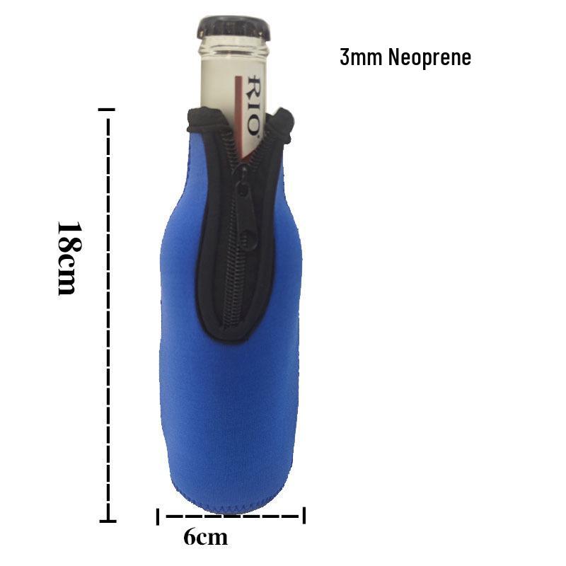 Neoprene Insulated Multi-color Zipper Sleeve for 330ML Beer & 12oz Wine Bottles