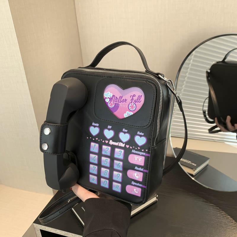 

2024 Креативная мультяшная сумка через плечо - Женская забавная и модная сумка на плечо чёрный