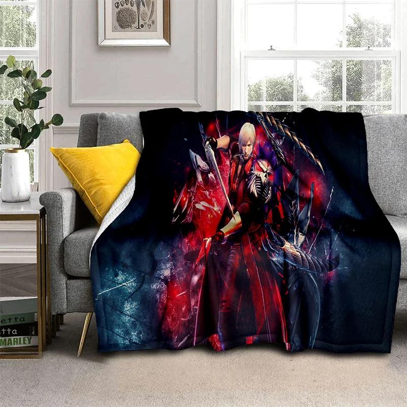 3D DMC Game D-Devil May Cry Gamer Blanket,Soft Throw Blanket for Home Bedroom Bed Sofa Picnic Travel Office Cover Blanket Kids