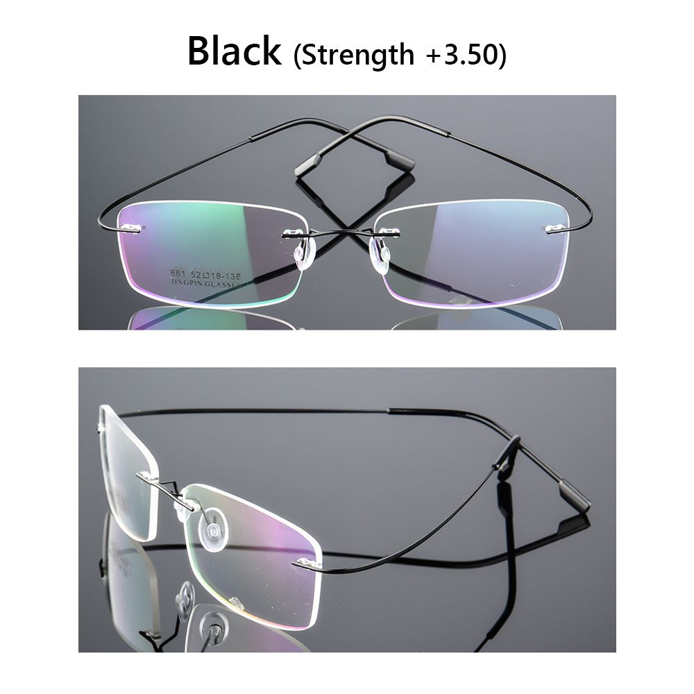 Eyewear Vision Care Flexible Presbyopic Eyeglasses Rimless Reading Glasses Memory Titanium