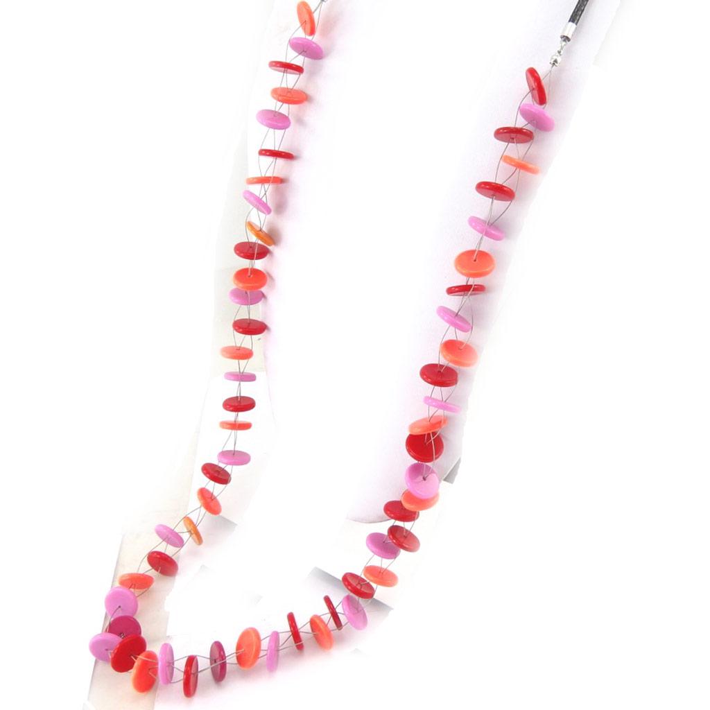 NOA [K0168] - Designer Necklace 'Coloring' Red Orange Pink
