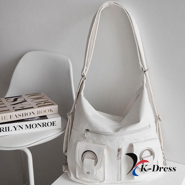 

Двосторонній шкіряний рюкзак через плече Street (2 кольори) 38x32x13.5cm білий