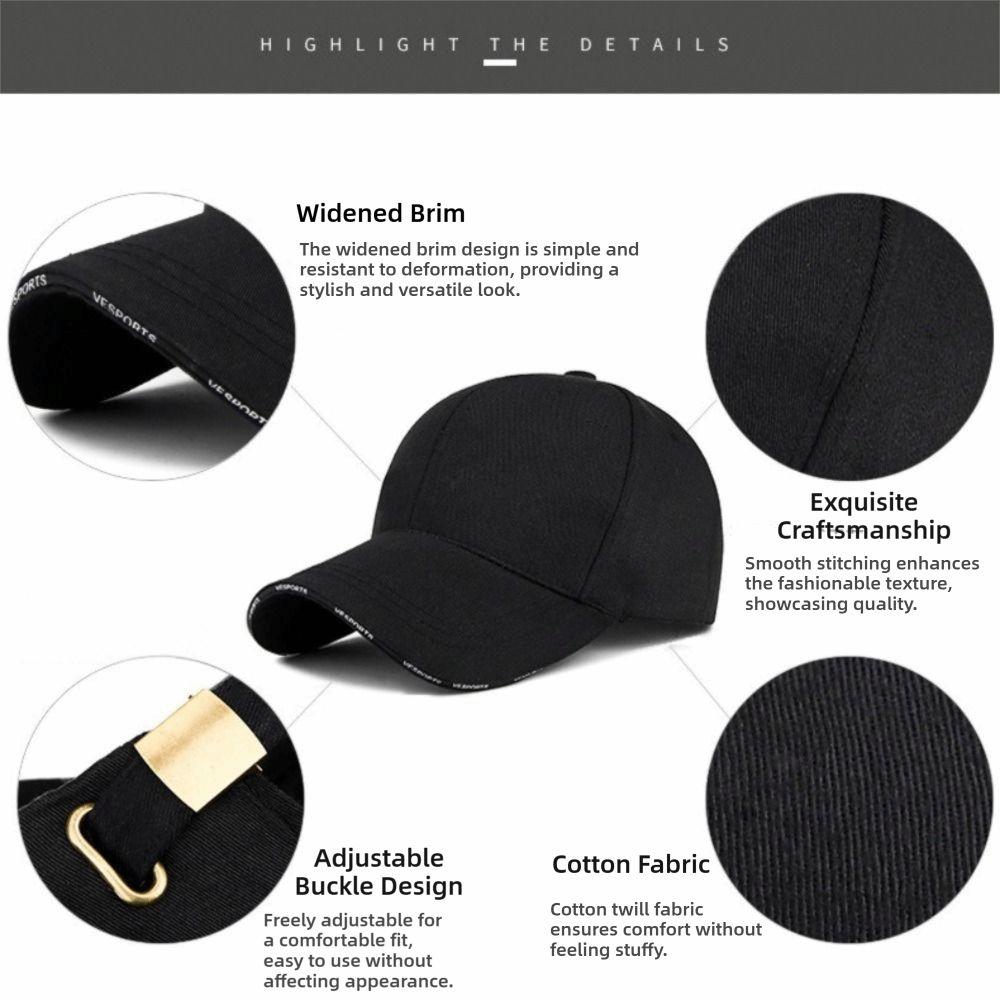 New Adjustable Baseball Hat Unisex Black White Baseball Cap Sport Cap Outdoor