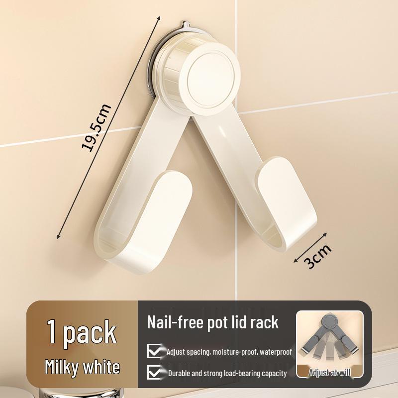 Wall-Mounted Rotating Pot Lid & Cutting Board Holder