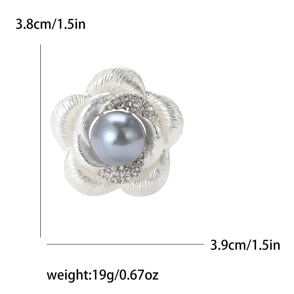 Creative Exquisite Alloy Matte Gold Pearl Flower Brooch Fashion Personality Women'S Clothing Brooch Ornament Pin