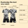 Anpassbares zweiteiliges Sporttrikot-Set mit kurzärmeligem Oberteil und Shorts, atmungsaktives Stoffmuster, Teamuniform