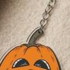 Durable Metal Key Chain Halloween Creepy Pumpkin Acrylic Keychain, Double-sided Head Ring Pattern Charm for Backpacks, Decorative Car Holiday