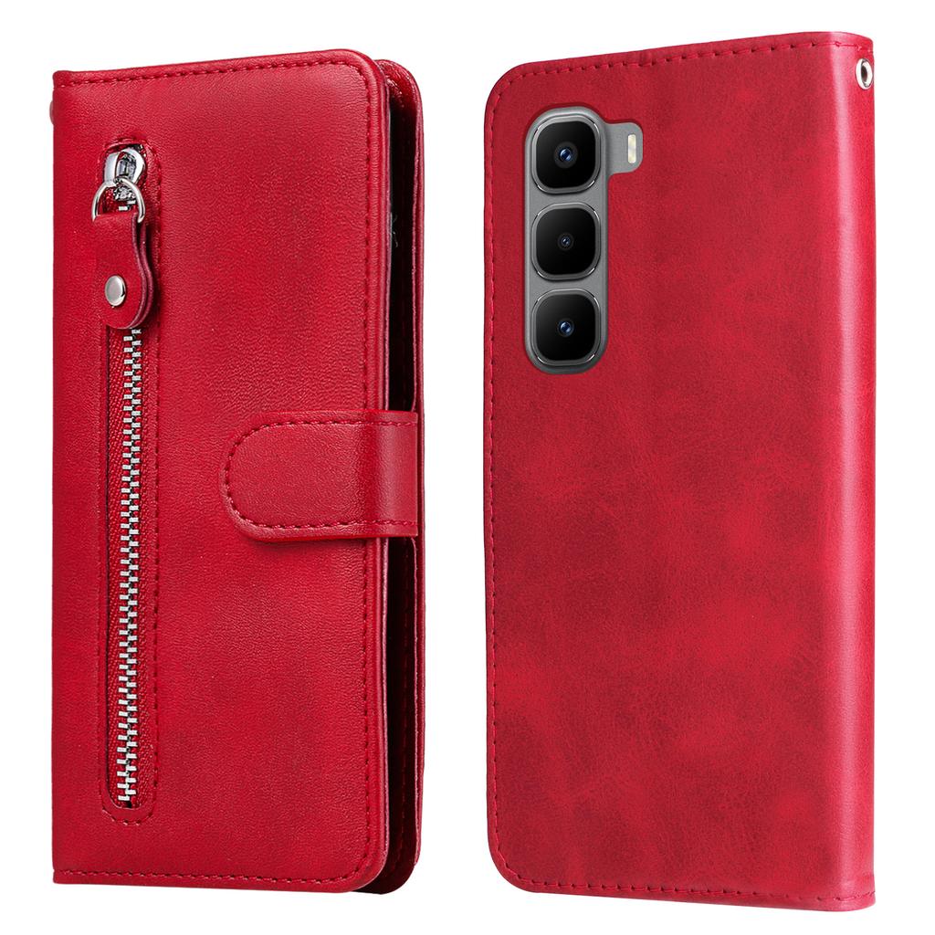 For Infinix Hot 60 Pro+ 4G PU Leather Cases with Zipper Pocket Wallet Phone Cover Stand