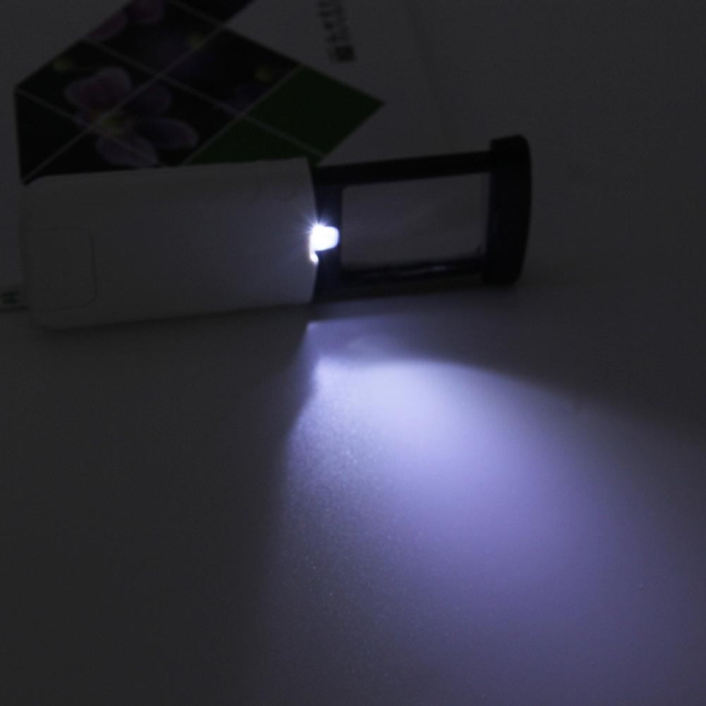 Pull-Out 4x Illuminated Lighted Magnifier with 1 LED Light Portable Pocket Loupe Magnifier for Reading Jewelry/Antique Appraisal
