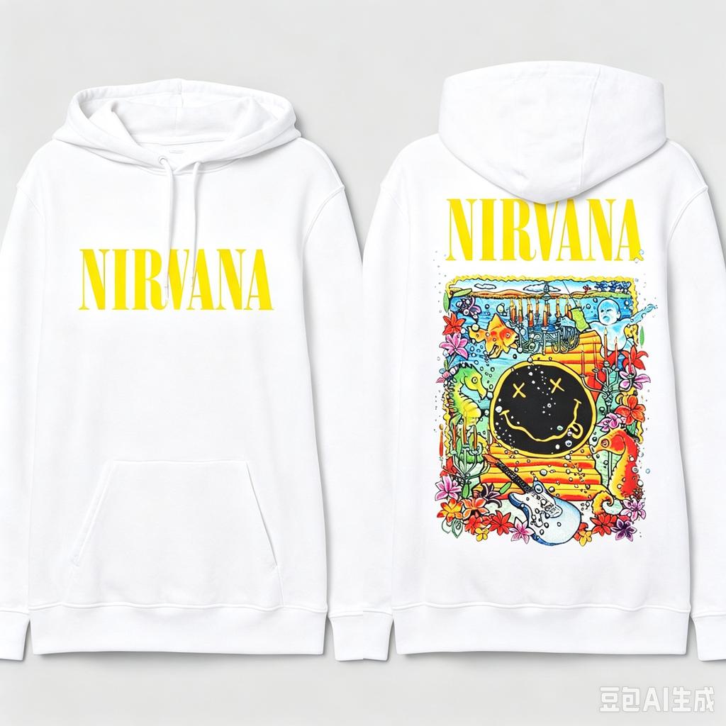 Bluza z kapturem Wszystkie albumy Mężczyźni Kobiety Zespół NIRVANA Grafika Luźne bluzy z kapturem Kieszeń Streetwear Pulower Dres Damska Męska Odzież