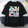 Mickey and Minnie Cartoon Print Tshirt Women Casual Round Neck Short Sleeves T Shirt FeUnisex Summer Casual Clothing Top Tee