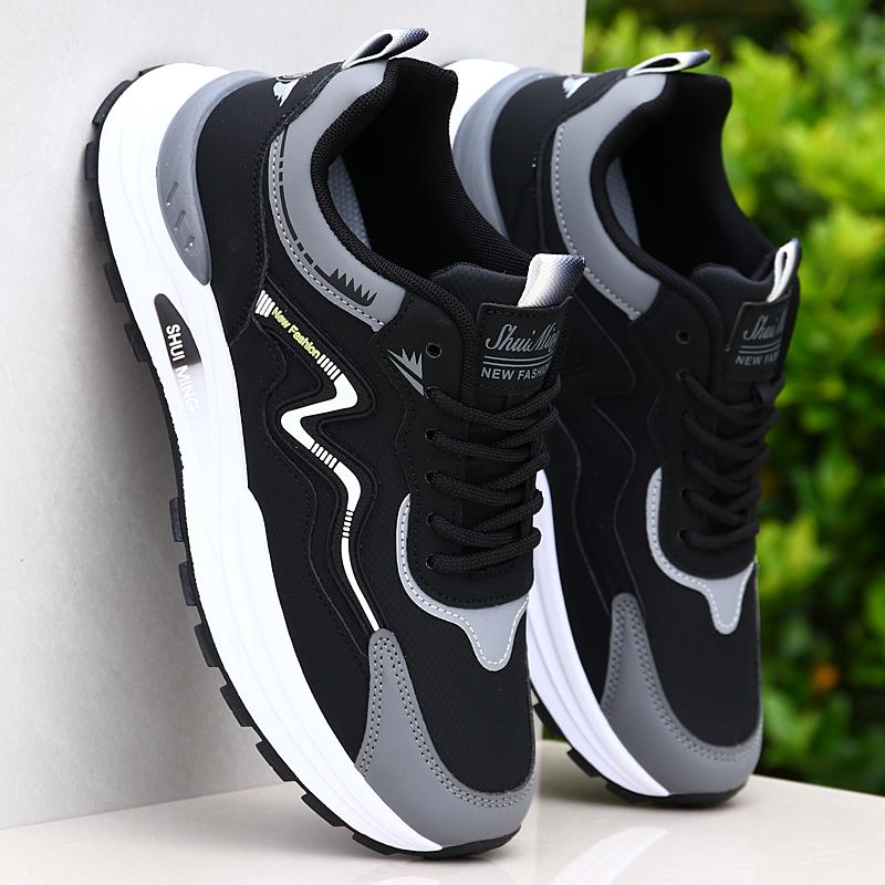 Winter velvet warm cotton shoes leather surface waterproof thickened sports shoes soft sole non-slip casual running shoes