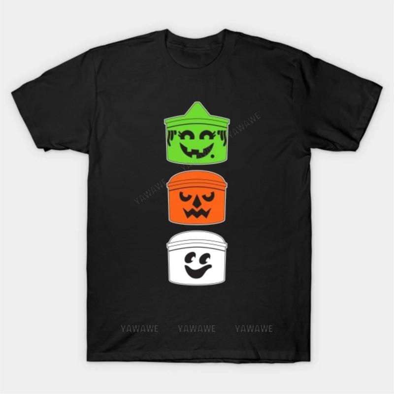 

Beach tee shirt fashion print tees Vintage Trick Or Treat Buckets T Shirt teenager cotton Oversized tee shirt male summer top 4XL