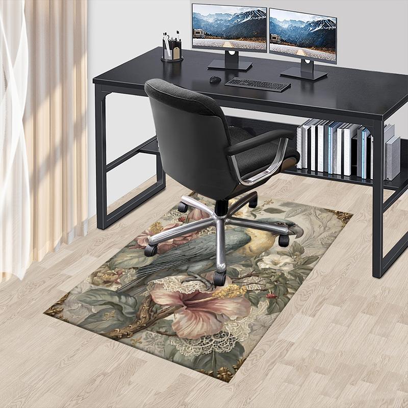 1PC Parrot Flowers Non-Slip Floor Carpet Compatible for Office&Living Room&Bedroom&Dining room - Soft & Pattern-G0391