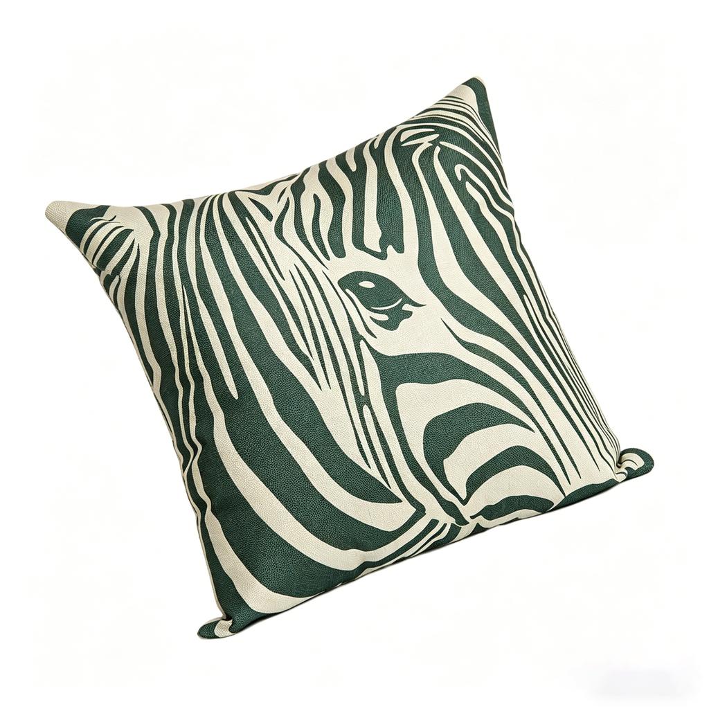 Zebra Print Throw Pillow Cover, Abstract Animal Linen Cushion Cover for Modern Safari Home Decor