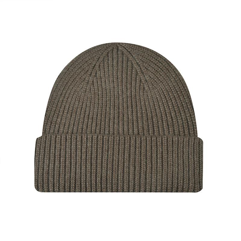 New Style One-Piece Turned-Up Knit Hat Unisex Couple's Warm Woolen Beanie Wrap-Around Cold-Weather Hat Casual Pull-Over Beanie