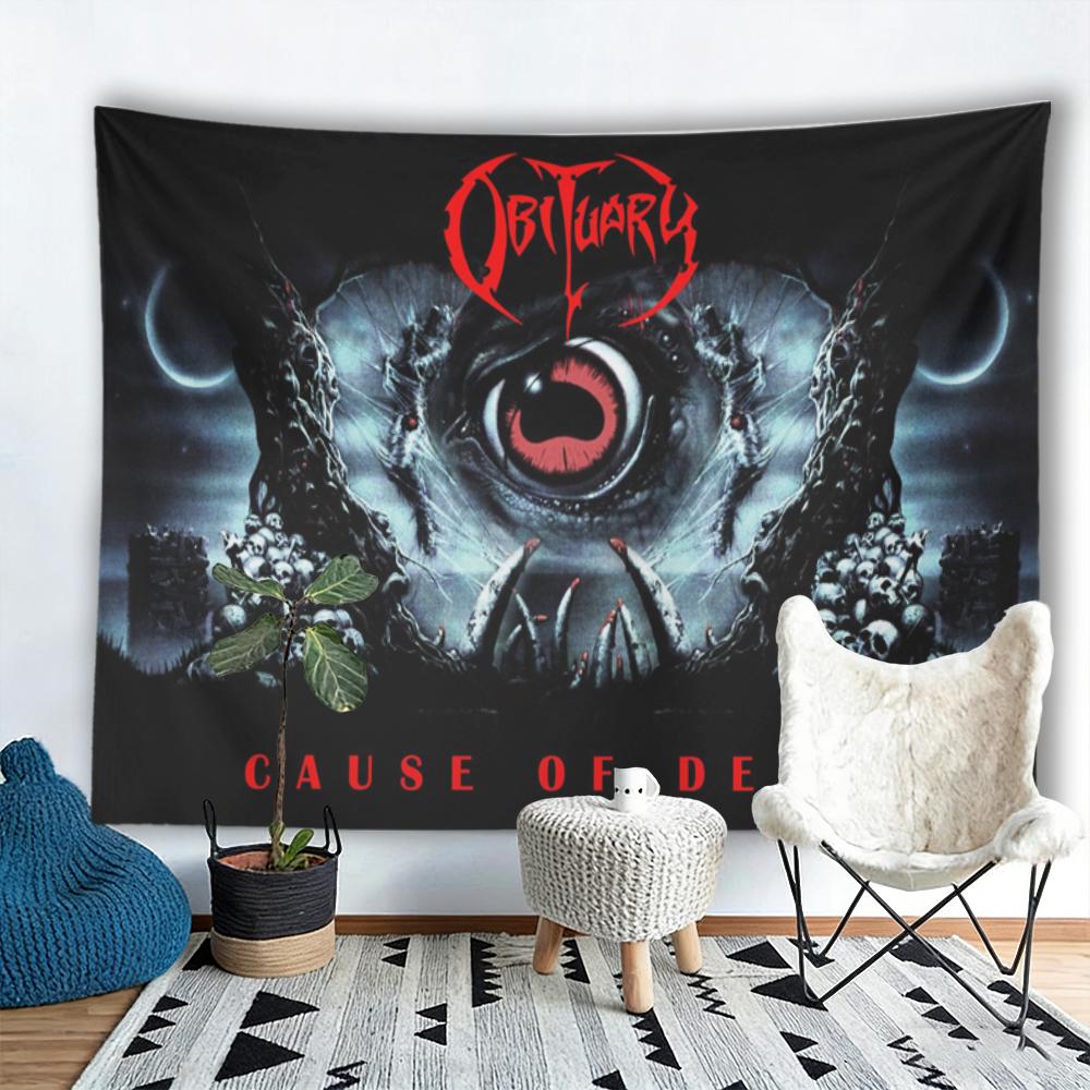 Obituarys Band Album Cover Death Metal Tapestry Home Decor Poster Living Room Banner Flag 74x94cm(29x37in)