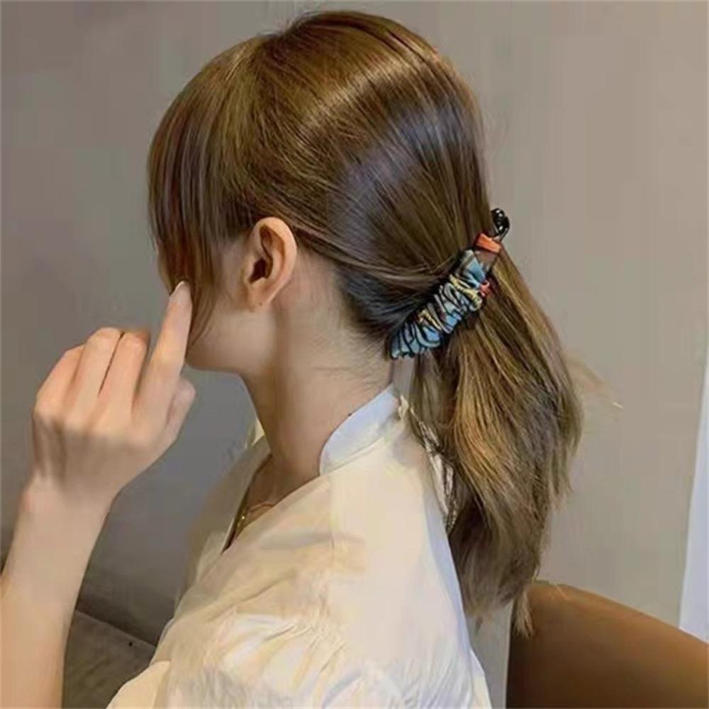 Headwear Crinkled Banana Clip Fabric Hair Wear New Vertical Clip  Female