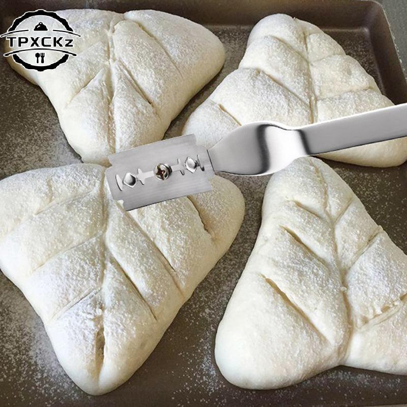 Bread Lame Cutter with Leather Bag 5 Blades French Bread Scorer Dough Scoring Tools Slashing Tool for Sourdough Bread Bakers