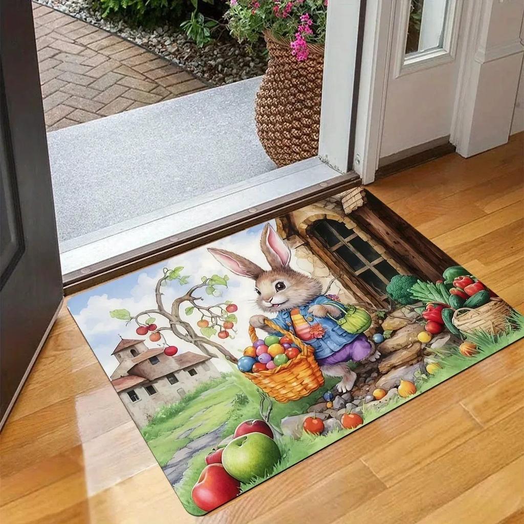 1PC Flower and Bird Pattern Door Mats Kitchen Rugs Non-Slip Pop Design Bedroom Rugs Bath Mat Carpet for Home Sink Laundry Decor