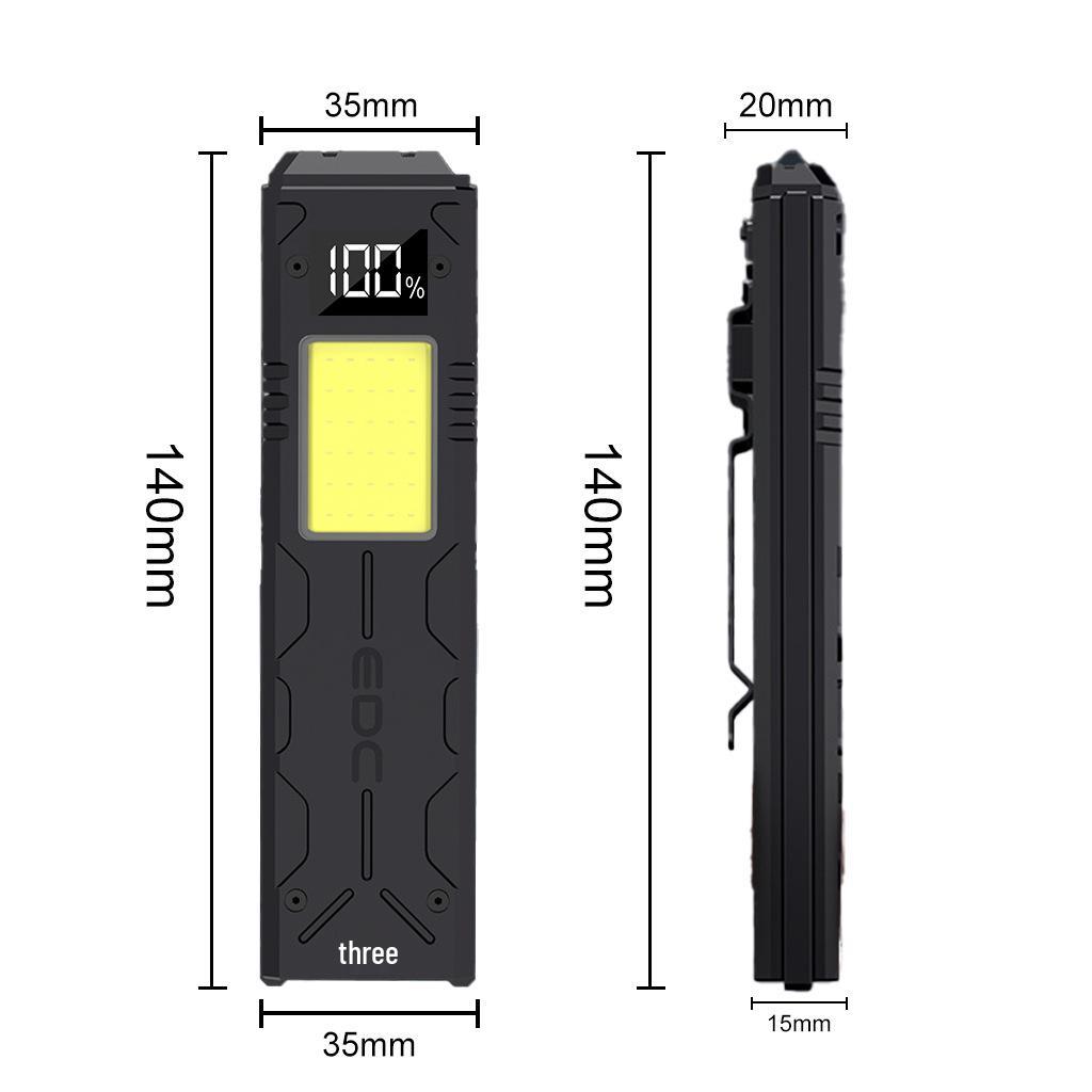 2026 EDC Tactical LED Flashlight with Display, Pen Clip, Magnetic Base - Super Bright, Multi-functional Outdoor Emergency Light