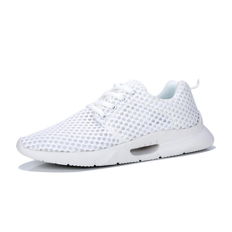 

Мужская обувь с полыми дышащими отверстиями, кроссовки, сетчатая обувь, летняя легкая повседневная спортивная обувь, обувь для бега 38 белый