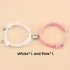 2pcs/set Magnetic Heart Charm Braided Rope Adjustable Bracelets For Couples, Holiday Birthday Gift For Boyfriends / Girlfriends