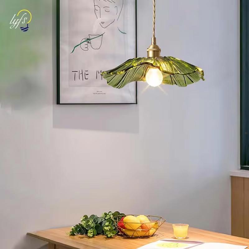 1Pc Vintage Pendant Lights Flower Glass Hanging Lamps Home Decoration Lighting Living Room Bedroom Bedside Light Fixture Indoor Shop