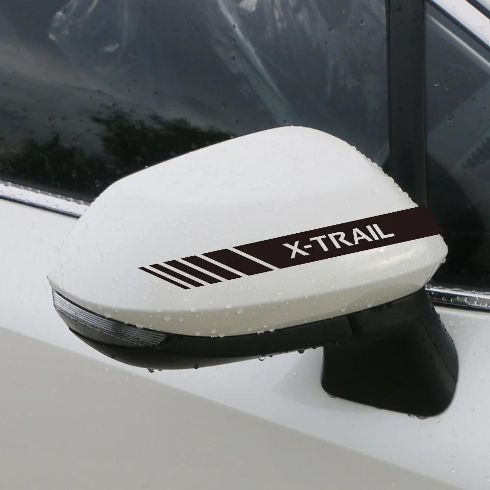 Car Rearview Mirror Cover Sticker For Nissan X Trail T31 T32 Qashqai J10 J11 J12 Micra Juke Leaf Patrol Pulsar Tiida Accessories