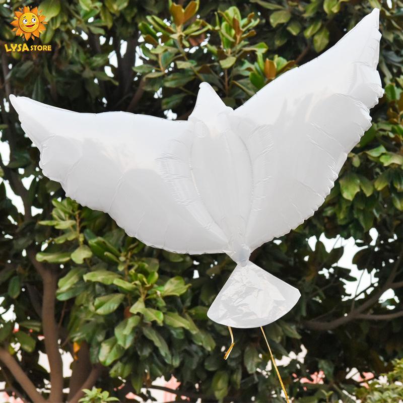

Cartoon Dove Of Peace Simulation Aluminum Film Ballons European And American White Pigeon Flying Globos Scene Wedding Decoration 2pcs белый