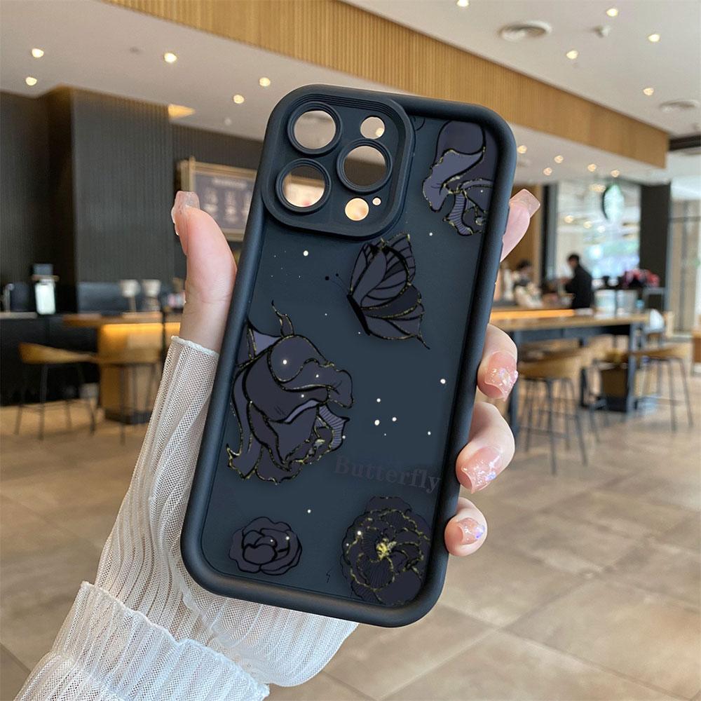 Luxury Butterfly Roses Phone Case For Xiaomi 15 15T 17 14 14T 8 11 12 12T 13 PRO MAX LITE 5GNE TPU Case DIY Shell Cover Funda