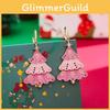 Cute Pink Christmas Tree Earrings And Necklace Set Dazzling Accessories For Winter Parties