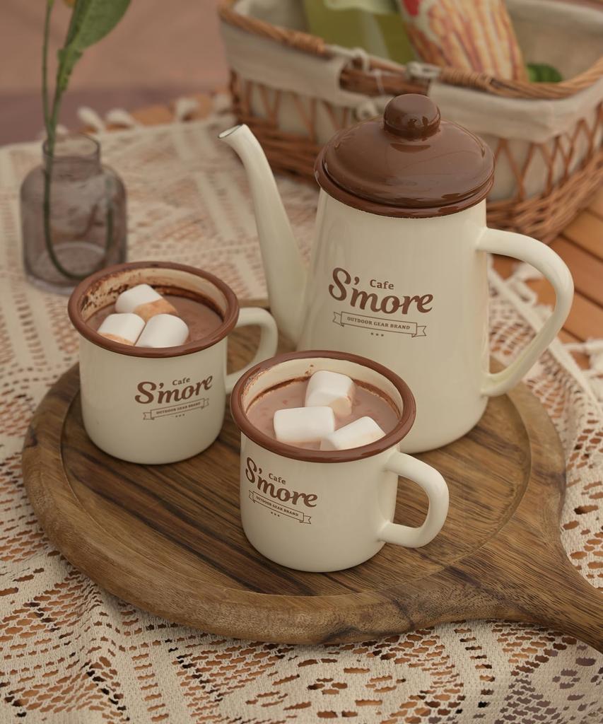 S'more café enamel mug (cafe s'more mug)