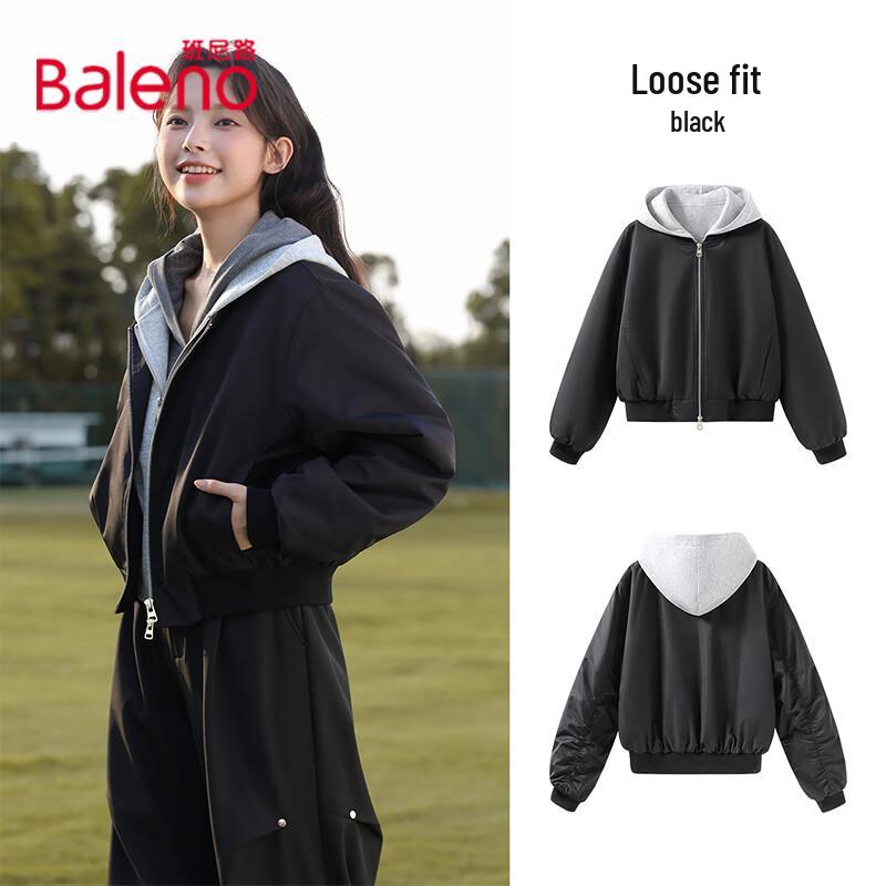 

Baleno Women s Faux Two-Piece Hooded Winter Jacket S