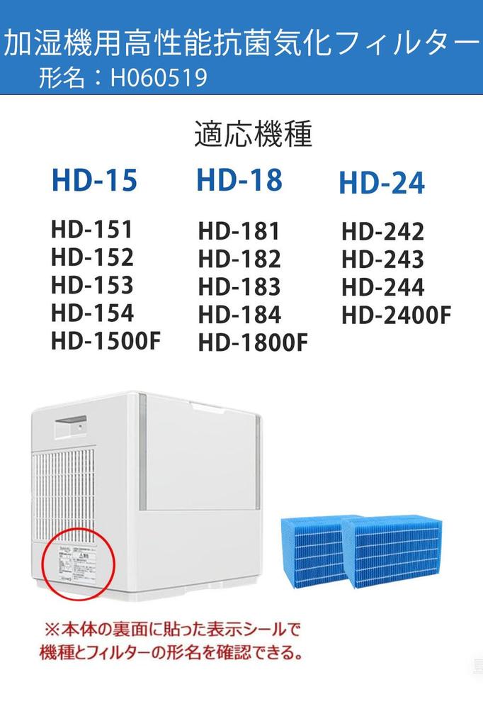 Babiku H060519 Antibacterial vapor filter Humidifier replacement filter compatible 2 pieces HD-151 HD-152 HD-153 HD-154 HD-1800F HD-181 HD-182 HD-183