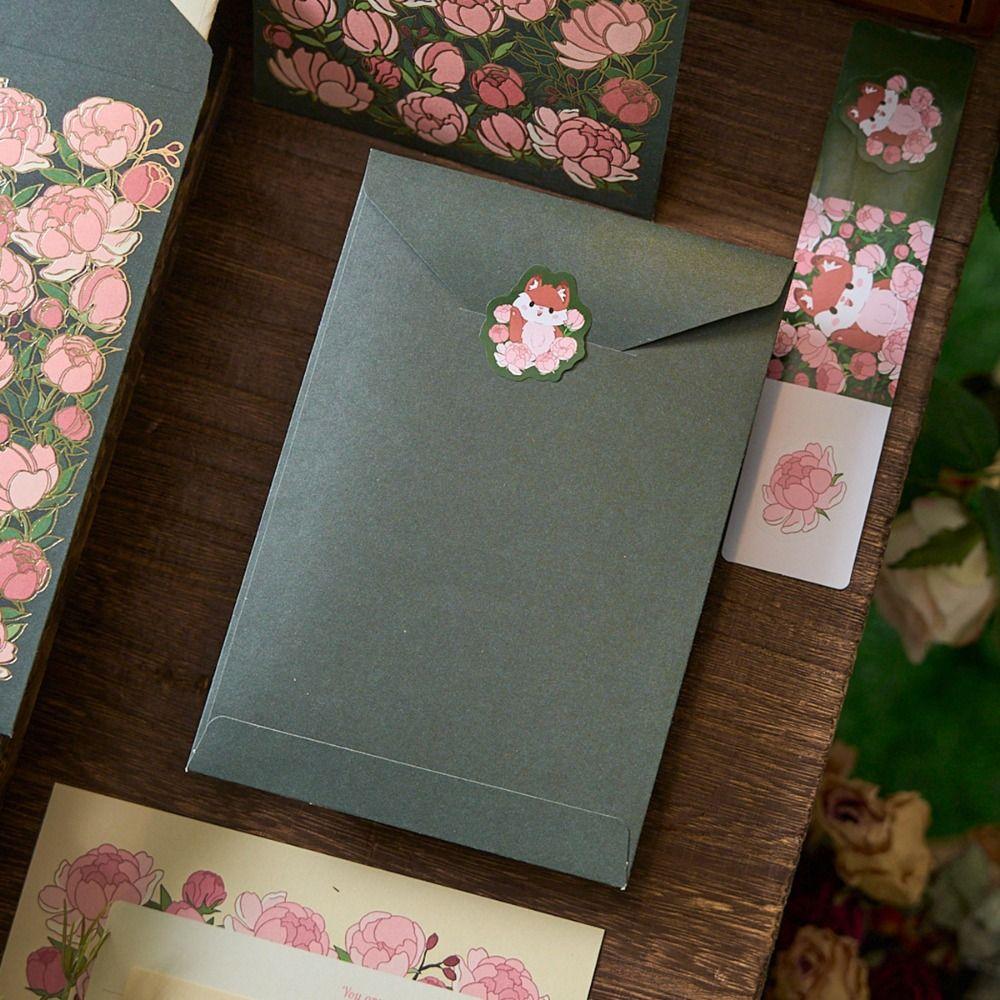 Floral Pattern Card Envelope Set Writing Paper with Envelopes  School Office Supplies